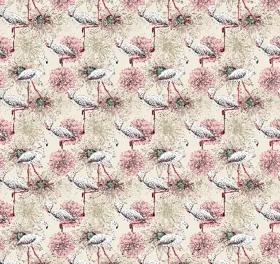 Verdunkelungsrollo Weiße Flamingos