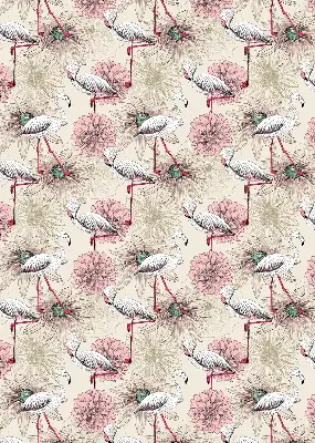 Verdunkelungsrollo Weiße Flamingos