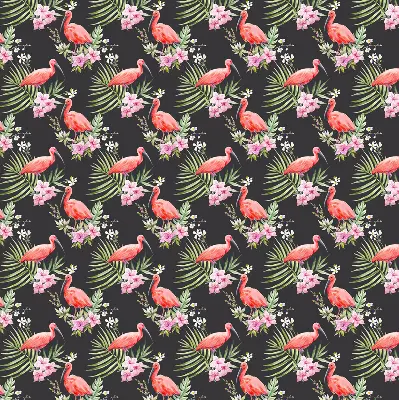 Rollo lichtundurchlässig Flamingos auf Pflanzen