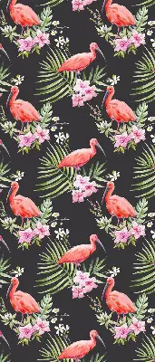Rollo lichtundurchlässig Flamingos auf Pflanzen