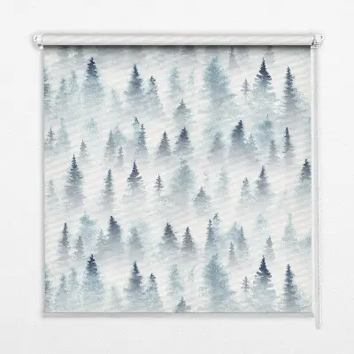 Rollo lichtundurchlässig Wald im Nebel