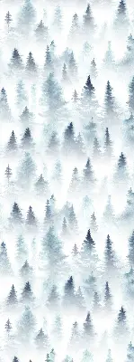 Rollo lichtundurchlässig Wald im Nebel