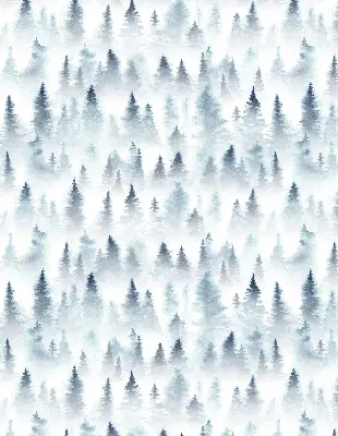 Rollo lichtundurchlässig Wald im Nebel