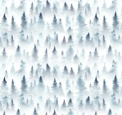 Rollo lichtundurchlässig Wald im Nebel