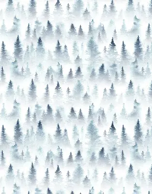 Rollo lichtundurchlässig Wald im Nebel