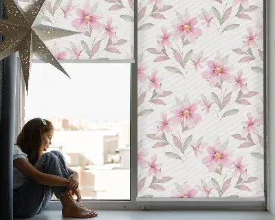 Verdunkelungsrollo Rosa Blüten