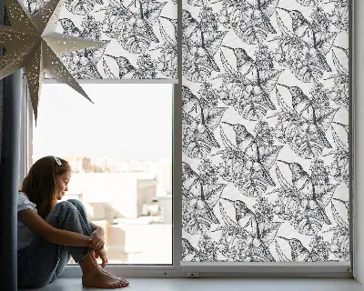 Fenster rollo Gezeichnete Blumen