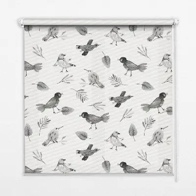Fenster rollo Gezeichnete Vögel und Blätter