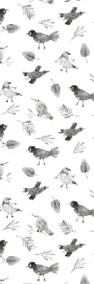 Fenster rollo Gezeichnete Vögel und Blätter