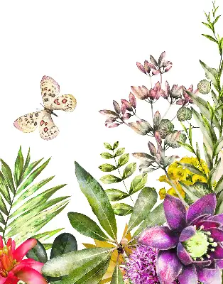 Rollo lichtundurchlässig Blumen