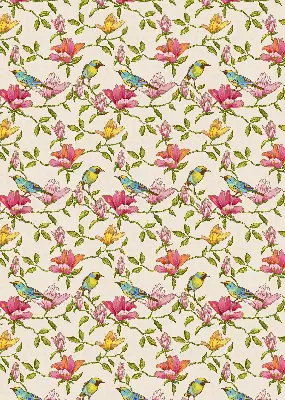 Fenster rollo Vögel auf Blumen