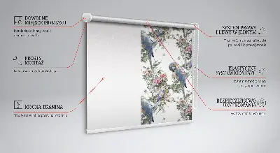Rollo lichtundurchlässig Papageien auf Blumen