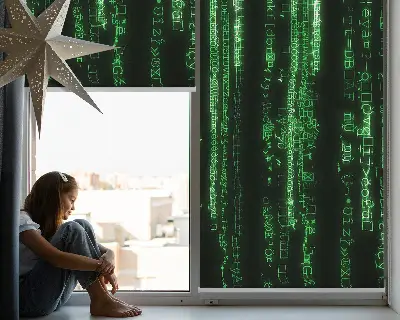 Fenster rollo Grüne Chiffren