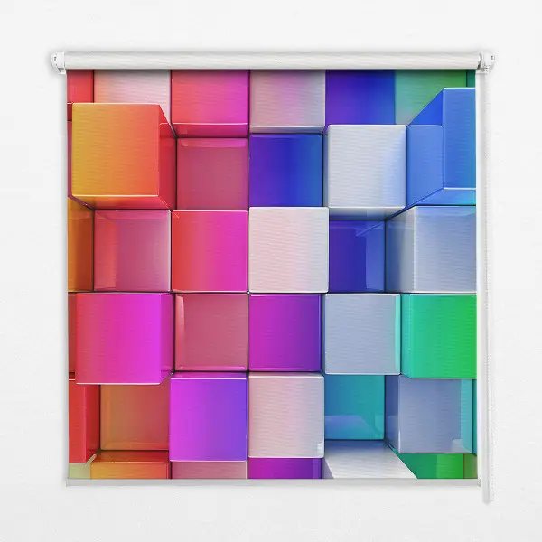 Fenster rollo Bunte 3D-Würfel
