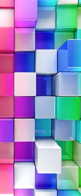 Fenster rollo Bunte 3D-Würfel