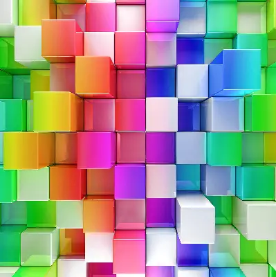Fenster rollo Bunte 3D-Würfel