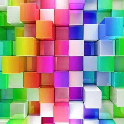 Fenster rollo Bunte 3D-Würfel