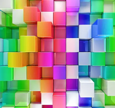 Fenster rollo Bunte 3D-Würfel