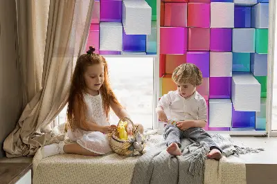 Fenster rollo Bunte 3D-Würfel