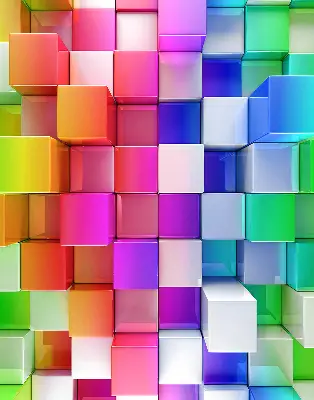 Fenster rollo Bunte 3D-Würfel