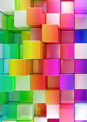 Fenster rollo Bunte 3D-Würfel