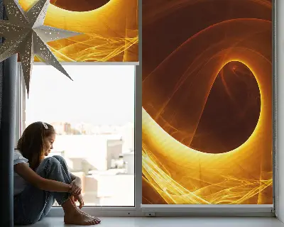 Rollo lichtundurchlässig Orange Abstraktion
