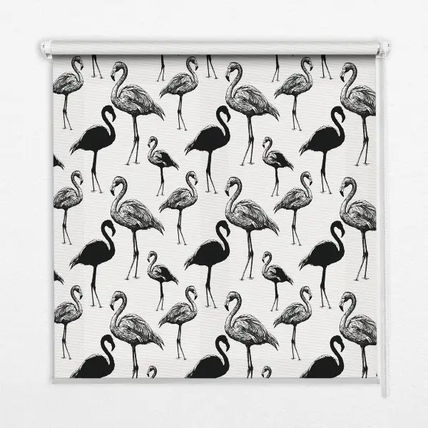 Rollo lichtundurchlässig Schwarze Flamingos