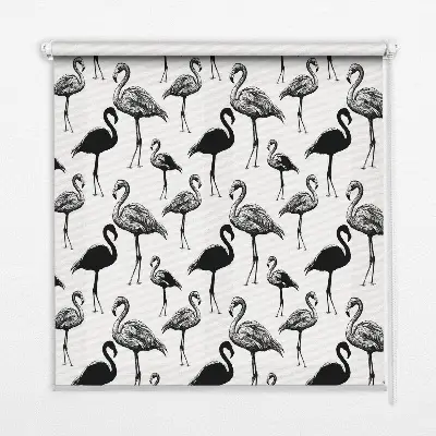 Rollo lichtundurchlässig Schwarze Flamingos
