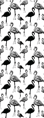 Rollo lichtundurchlässig Schwarze Flamingos