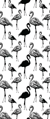 Rollo lichtundurchlässig Schwarze Flamingos