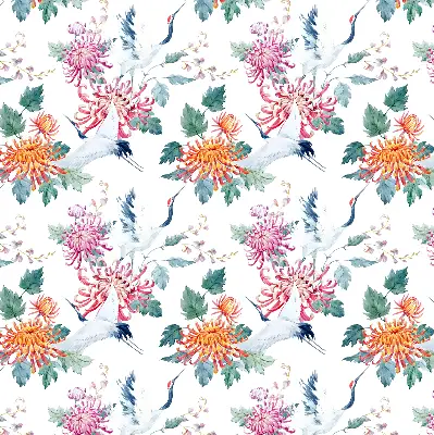 Rollo lichtundurchlässig Reiher und Blume