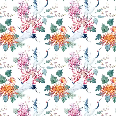 Rollo lichtundurchlässig Reiher und Blume