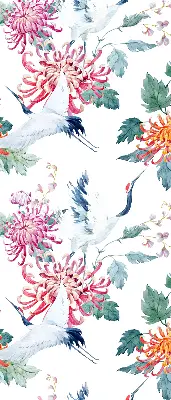 Rollo lichtundurchlässig Reiher und Blume
