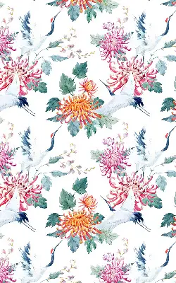Rollo lichtundurchlässig Reiher und Blume