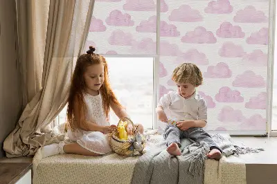 Rollo lichtundurchlässig Rosa Wolken
