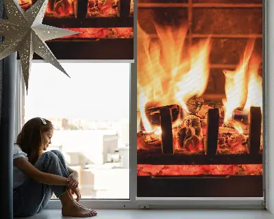 Verdunkelungsrollo Kamin