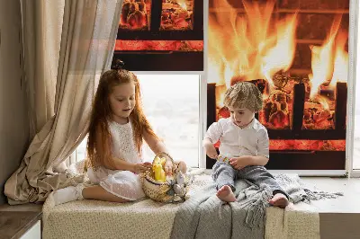 Verdunkelungsrollo Kamin