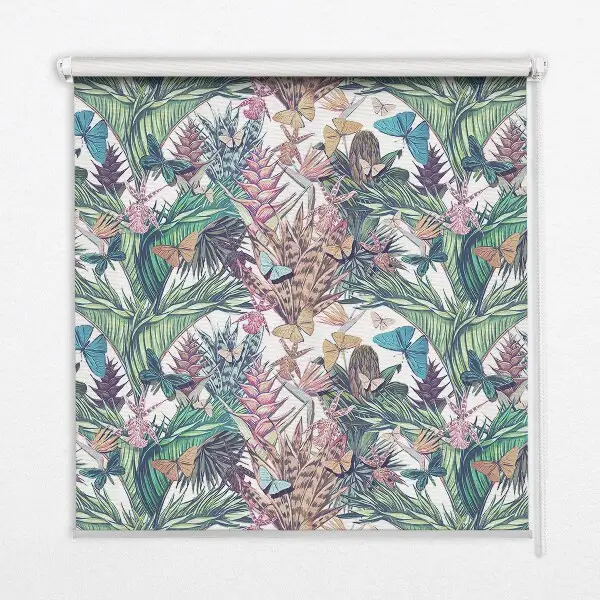 Fenster rollo Schmetterlinge auf Blumen