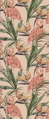 Fenster rollo Flamingos und Blumen
