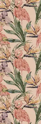Fenster rollo Flamingos und Blumen