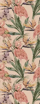 Fenster rollo Flamingos und Blumen