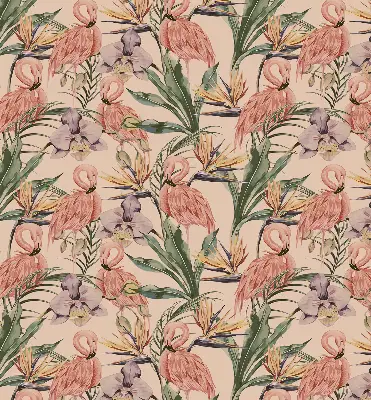 Fenster rollo Flamingos und Blumen
