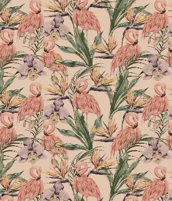Fenster rollo Flamingos und Blumen