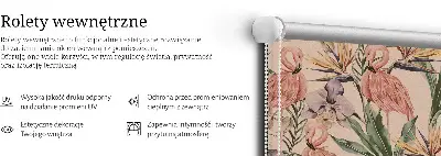 Fenster rollo Flamingos und Blumen