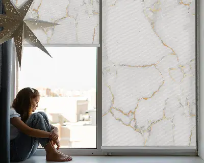 Fenster rollo Weißer Marmor