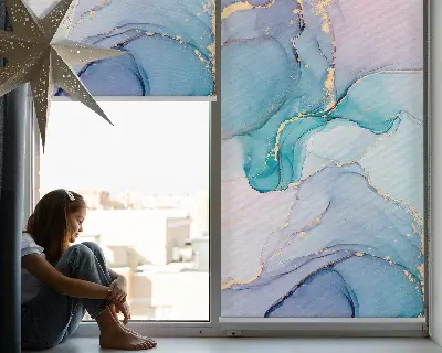 Fenster rollo Blauer Marmor