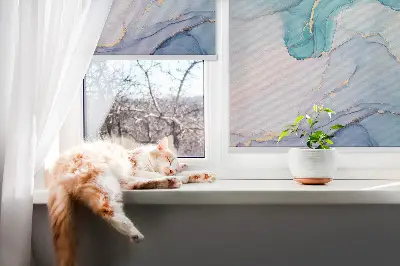 Fenster rollo Blauer Marmor