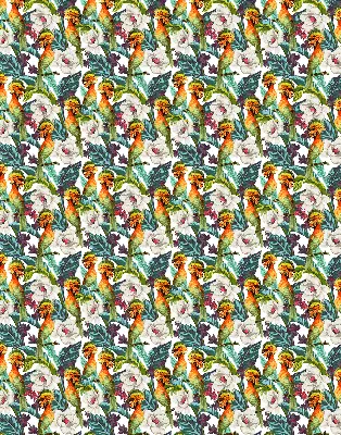 Fenster rollo Vögel und Blumen