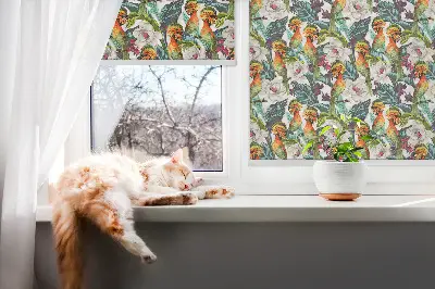 Fenster rollo Vögel und Blumen