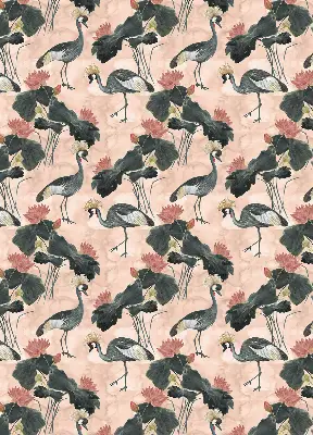 Rollo lichtundurchlässig Reiher vor rosa Hintergrund